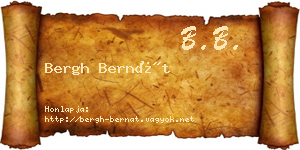 Bergh Bernát névjegykártya